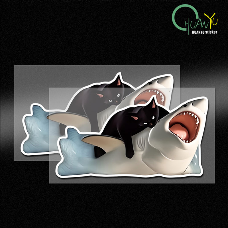 Motorcycle Gear Up - Retlper adesivo reflexivo gato preto supressor