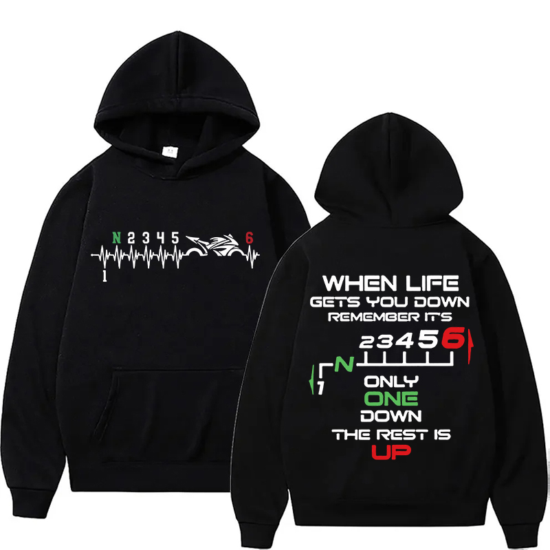 Motorcycle Gear Hoodie - Novos moletons 1N23456 com estampa de