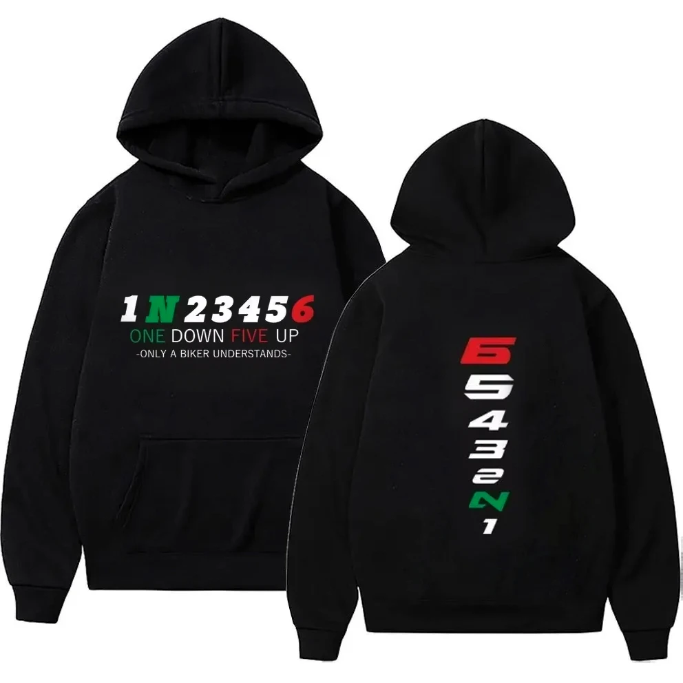 Motorcycle Gear Hoodie - 1n23456 motocicleta engrenagem motociclista batimento cardíaco