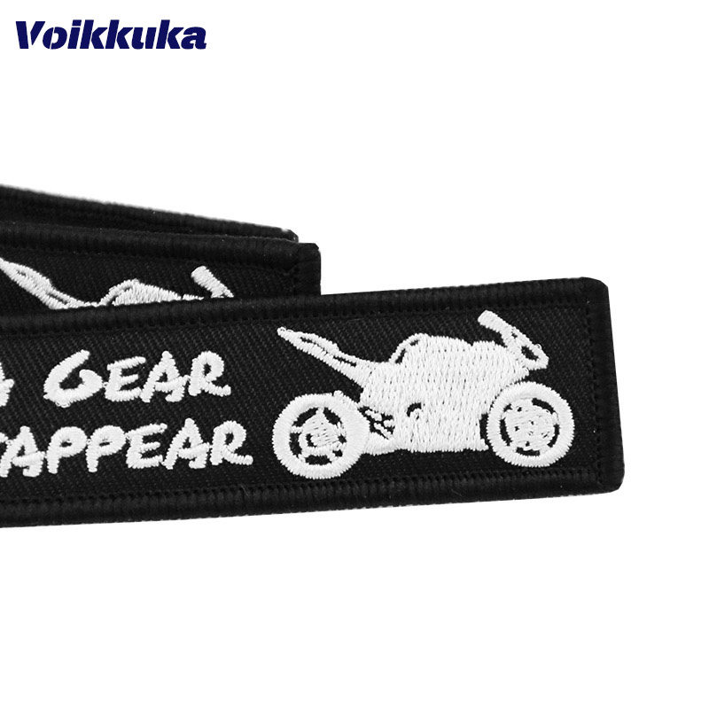 Dupla Face Bordado Chaveiro Do - Motorcycle Gear Pattern avaliação e preço
