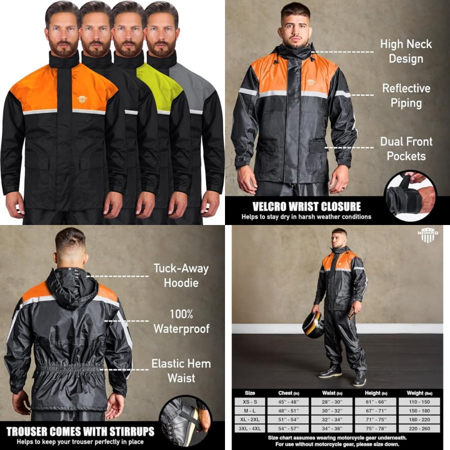 Conjunto de Chuva Impermeável  - Motorcycle Gear Hoodie avaliação e preço
