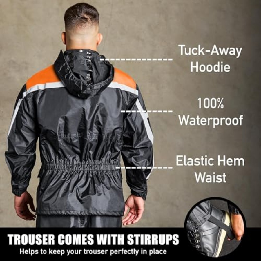 Conjunto de Chuva Impermeável  - Motorcycle Gear Hoodie avaliação e preço